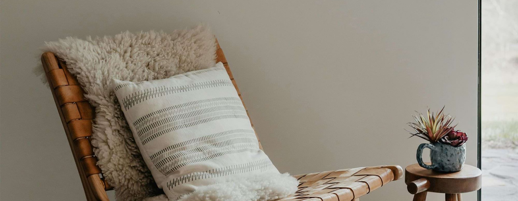 a chair with a pillow