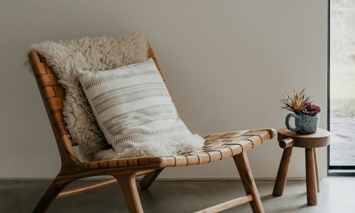 a chair with a pillow